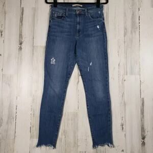 Joe's Distressed Denim Cut-Off High Rise Skinny Ankle Jeans Women's Size 28